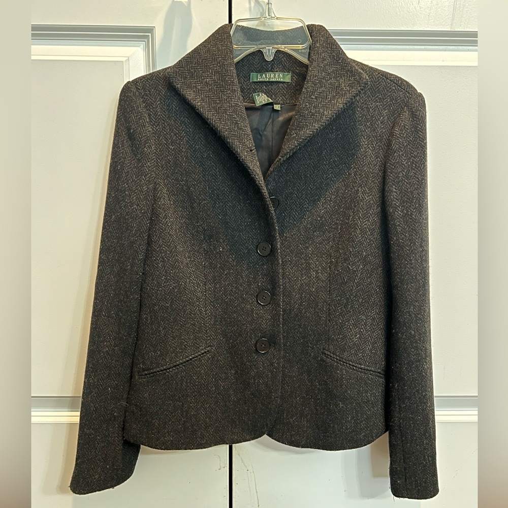 Ralph Lauren Wool Dress Jacket Charcoal Gray Size 4